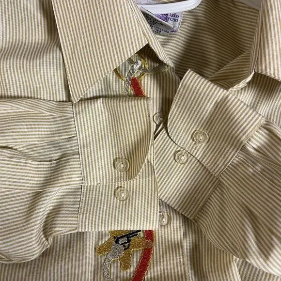 Fabrizio Vintage Embroidered Western Button Up Long Sleeve Shirt Large - Picture 12 of 12